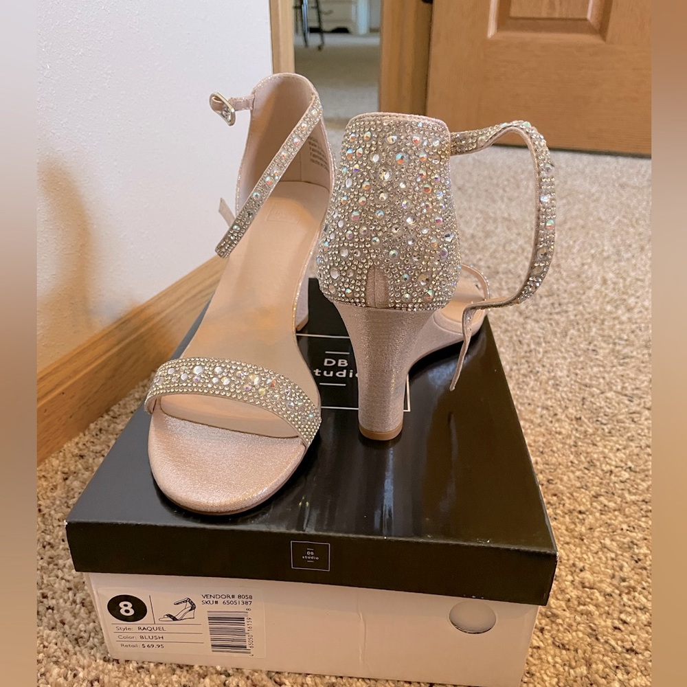 Rhinestone wedge heels